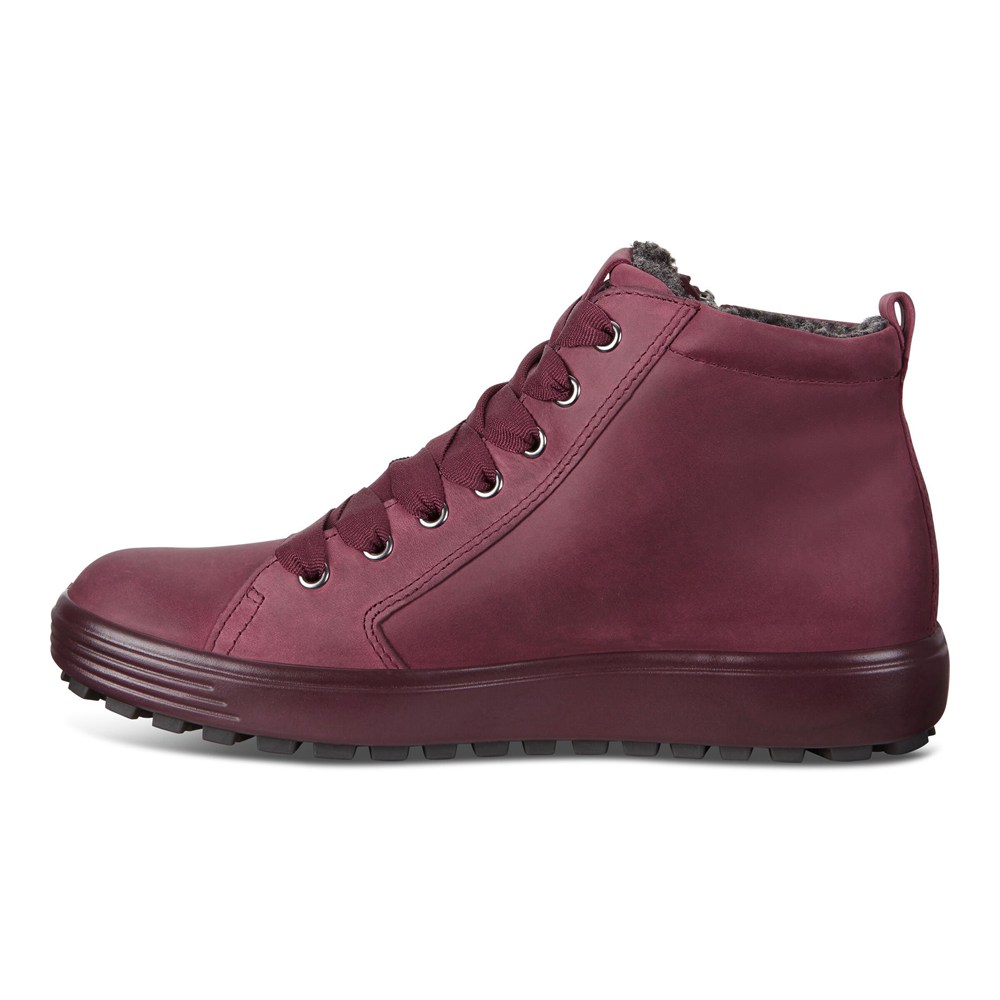 ECCO Womens Sneakers Burgundy - Soft 7 Tred Gtx Hi - QES-592480